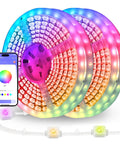 Two Rolls 130 Ft LED Strip Lights For Bedroom Color Changing Lights With Music Sync App Control And Remote, coiled view