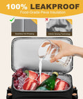 Person pouring water into open Beast 40 Can Insulated Cooler Backpack with food-grade PEVA insulation, showing leakproof feature.