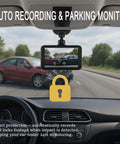 3 Inch Dash Cam For Cars 1080P HD Car Camera Wide Angle Driving Recorder With Night Vision inside vehicle showing road view