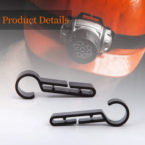 Headlamp Clip For Hard Hats Must Have Durable Helmet Light Attachment shown on hard hat with easy install clips