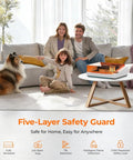 Family in living room with 20W AI Smart Laser Engraver With HD Camera Positioning, Auto Focus, Air Assist on table