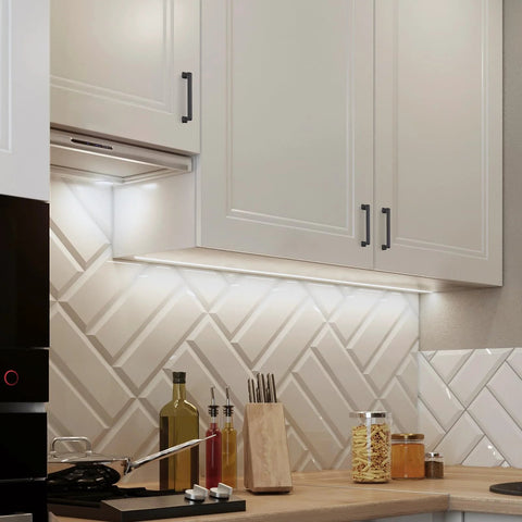 Kitchen with white cabinets featuring 10 Pack 5 Inch Matte Black Cabinet Handles Made From Solid Zinc Alloy For Kitchen Cupboard And Drawer Hardware Center To Center 5 Inch Mounting Pulls For Durable Modern Cabinets And Drawers.