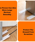Two Pack Long Appliance Sliders with Pull Straps Furniture Moving Mats 8 by 60 Inches gliding appliance on hardwood floor