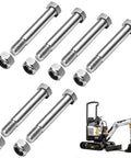 0.98 Inch Mini Excavator Bucket Pins 25mm Grade 10.9 Steel Dual Length Precision Engineering for Precise Fitment in Mini Excavator Linkage Systems for Easy Install and Maximum Durability, with lock nuts