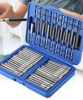 Solid 50 PCS Electric Screwdriver Bits Set Made From Tough Alloy Steel For Power Drills Featuring Slotted Pozidriv Hex And U Shaped Screws To Handle Any Job With Durability And Wear Resistance You Need open blue case with alloy steel bits for power drills