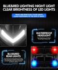 Close-up of LED lights on Pro RC Fishing Bait Boat With Four Bait Holders, 1640ft Remote Range, highlighting blue and red lighting.