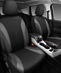 Sporty Front Seat Covers For Cars, SUVs, And Trucks, Universal Fit, Airbag Compatible, Black And Gray Two Front Seats Kit