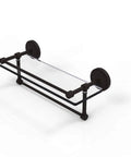 Gallery Towel Bar And Glass Shelf In Oil Rubbed Bronze 16 Inch Concealed Mounting Solid Brass Hardware Made In USA Durable Bathroom Organizer For A Slick Modern Look