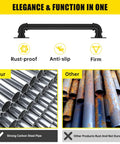 Industrial Style Black Iron Pipe Staircase Handrail For Indoor And Outdoor Use Heavy Duty Steel Balcony Railing shown with rust-proof carbon steel.