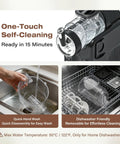 One-Touch Self-Cleaning feature of the Smooth Operator Home Slushie And Soft Serve Ice Cream Maker for easy maintenance.