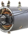 Direct Fit Replacement Winch Motor For 12V Systems With 20 Spline Double Ball Bearing And Overload Protection shown at an angle