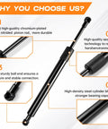 Features of Ford F150 Tailgate Assist Shock Kit With Slow Down Damper, showcasing durable chromium-plated piston rod and ball end.