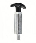 Badass Heavy Duty Steel Spring Loaded Pull Pin With Round Nut Handle Industrial Pop Pin Shank for tire carriers, silver finish.