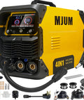 4-In-1 AI Welder For Home And Auto Repair, Dual Voltage 110V And 220V, MIG Flux Core Lift TIG And Stick Welder, yellow casing
