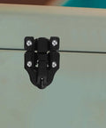 Retro Metal Toggle Hasp Latch Set With Lock Hole 6 Pack for wooden and metal boxes, shown on a metal surface.