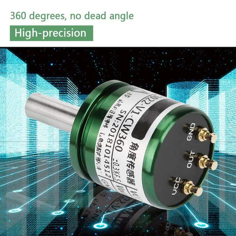 12-Bit Hall Angle Sensor With 0.088 Degree Resolution And 360 Degree Full Rotation 0-5V Analog Output Pro Grade High Precision Rotatable Hall Effect Position Sensor For Accurate Angular Measurement And Reliable Motion Control on shaft
