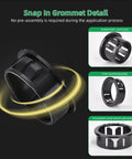 2 Inch Black Snap In Knockout Insulating Bushing Grommets For Wiring And Cables Plastic Nylon Round Cable Hole Grommets With Locking Design