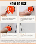 Step by step instructions for Heavy Duty Dent Puller Kit To Knock Out Stubborn Dings Quick Slick Suction Cup Paintless Auto Body Repair Tool.