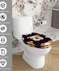 Toilet Seat Elongated Resin for Bathroom featuring a fun dog design, fitting standard elongated toilets.
