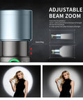 RGB Photography Light On The Go 10W Portable Fill Light With 8400mAh Battery 4 Color Modes CRI96 Plus showcasing adjustable beam zoom.