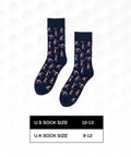 Funny Angry Golfer Socks Navy Blue For Men Size Ten To Thirteen One Pair Per Pack shown laid flat with golfer design