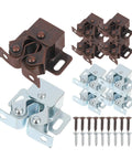 Ten Sets Of Cabinet Door Locks, Double Roller Catch Latches With A Tough Locking Mechanism, Iron Construction For Wardrobes And Cabinets