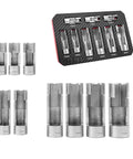Diesel Fuel Line Wrench Set Nine Piece Pro Grade 10 To 22mm For Quarter Inch Three Eighths Inch And Half Inch Drives Chrome Vanadium Steel Injector Socket Tool Auto Repair Kit Silver Tight Space Access