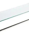 London Terrace 24 Inch Shelf With Towel Bar In Polished Nickel Tempered Glass Shelf Solid Brass Construction Easy Mount Hardware
