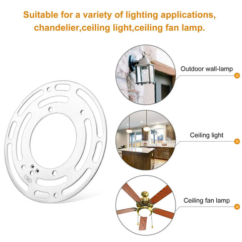 5 Pack Universal Light Fixture Mounting Brackets 4 Inch Diameter Steel Round Crossbars for wall lamp, ceiling light, and ceiling fan lamp