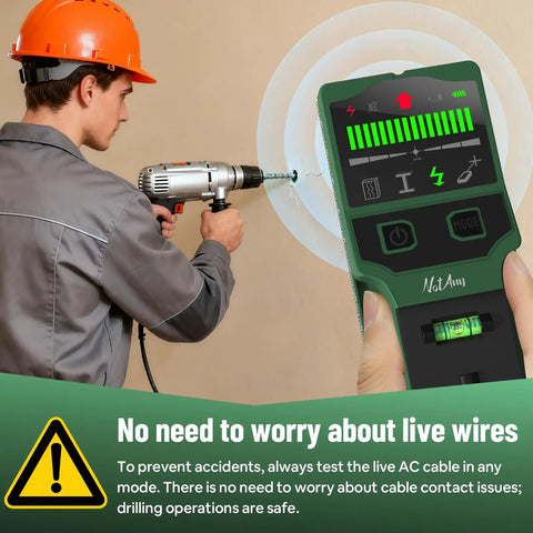 Built Tough Seven In One Wall Scanner With Laser Level And High Resolution Screen Knocks Out Wood Metal Live Wires And Pipe Detection Fast For Tv Mounting Or Weekend Projects No Sweat