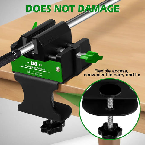 Professional Golf Club Regripping Kit With No Drill Vise Clamp And Quick Release, adjustable 6 to 28 mm clamping range on a table.