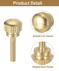 Top Shelf Brass Knurled Thumb Screws M3 X 16mm With Smooth Shoulder Grip Fasteners showing knurled textures and stepped design.