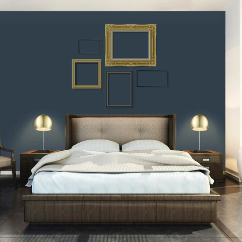 Bedroom with bed and nightstands, featuring One Light Plug In Or Hardwire Wall Sconce With Vintage Glam Matte Brass Finish.