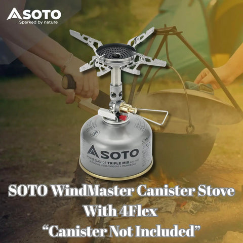 WindMaster Backpacking Stove With 4Flex Regulator For Windy Conditions Camp Kitchen Must Have in outdoor setting