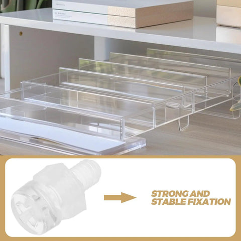 Clear Acrylic Fastener Kit 100 Piece Set Transparent Screws And Nuts For Precise Pro Grade Assembly, Dope Hardware For Furniture, Home Improvement, And Mechanical Projects, Durable Bundle; clear acrylic drawer organizer fixings