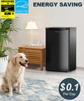 Upstreman 3.2 cu ft black single-door mini fridge with freezer for dorm or bedroom, Amazon