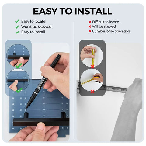 Instructional guide for Thirty Pack Matte Black Cabinet Pulls Three Inch Cabinet Handles With Five Inch Overall Length And Drill Mounting Template