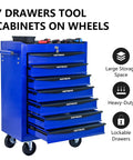 Beast Seven Drawer Rolling Tool Chest For The Garage With Ball Bearing Slides Lockable Side Handle Four Inch Casters Cold Rolled Steel