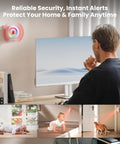 Wireless Motion Sensor Door Chime With 61 Melodies And 120dB Max Volume PIR Entry Alert With 5S Detection Interval 5 Volume Levels RGB Light Indicator Easy Install For Home Office Store Elderly And Visitors mounted on wall