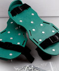Adjustable Lawn Aerator Shoes with Nail Spikes for Easy Garden Soil Aeration and Lawn Care, 8 Straps Fit All Sizes, Green