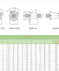 Top Shelf C5 Precision Ground Ball Screw With Double Nut dimensions drawing with specifications for CNC applications.