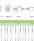 Technical diagram of C5 Grade Ground Ball Screw 32mm Diameter 10mm Lead 2600mm Length With Double Nut Linear Motion for CNC Machines.