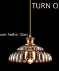 Straight Up Vintage Amber Glass Pendant Light With Ridiculously Smooth Adjustable Hanging Cord And Killer Floral Design For That Total Glow Up Look You Always Wanted, amber glass shade with floral design.