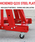 Close-up of Heavy Duty 2 Ton Folding Hydraulic Engine Hoist With Telescopic Boom and Six Durable Casters steel frame features.