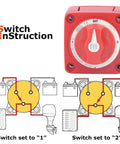 300A 3 Position Battery Switch For Marine And RV Power Disconnect Isolator instructions with dual circuit control
