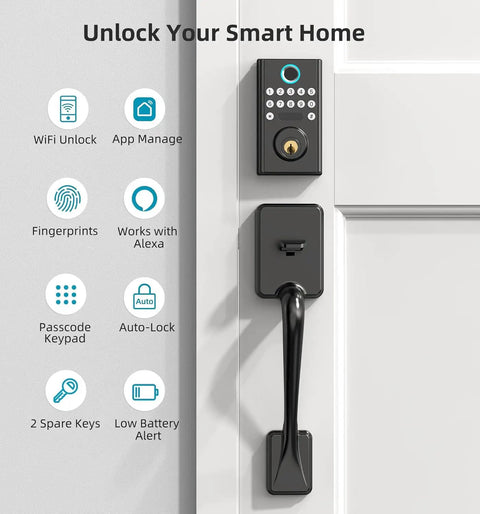 Secure Your Spot Fast With This Smooth Operator Smart Wifi Deadbolt showcasing fingerprint access keypad and sleek design.