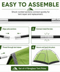 Assembly instructions for 8.5Feet Fiberglass Tent Pole Replacement Kit Pre Assembled Black Trek Poles 8mm Diam 8-Pole Set.