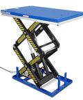 Huge 4400 Lb Wireless Remote Hydraulic Scissor Lift Table With Massive 63 By 39 Inch Platform And Rock Solid 72 Inch Max Height in use.