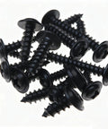 Close-up of screws from 340 Piece Black Zinc Plated Self-Tapping Screw Set M3 To M4.8 For Metal Plastic And Wood