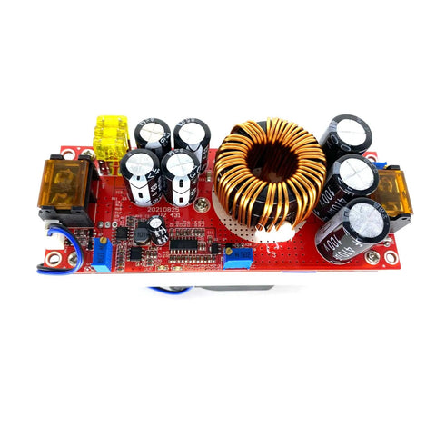 Beefy 1800W 40A DC To DC Boost Converter Module From 10V To 60V To 12V To 90V With Built In Fan, top view